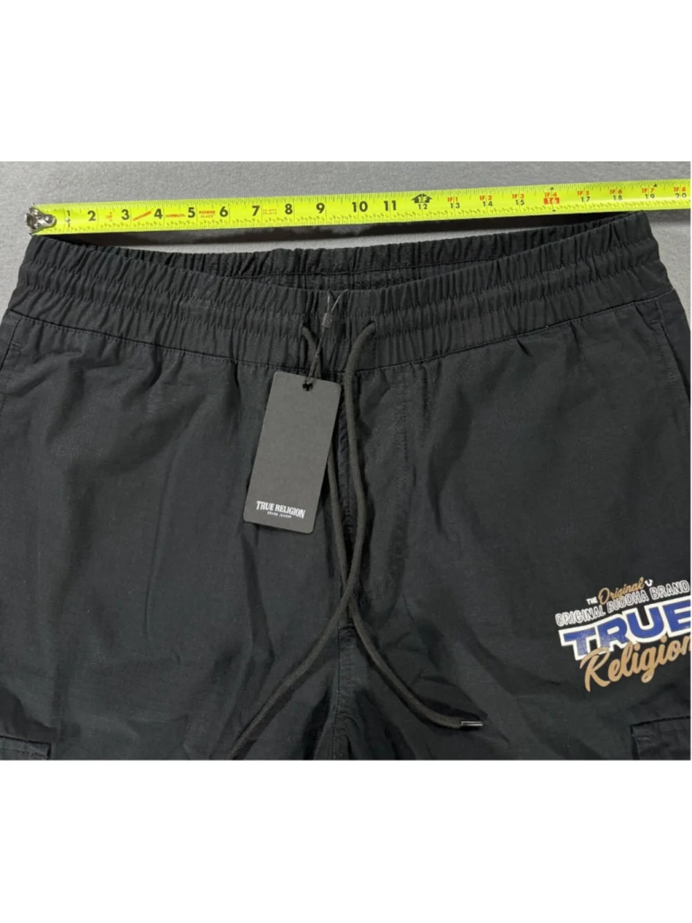 True Religion Jet Black Ripstop Jogger XL with Hook and Loop Pockets